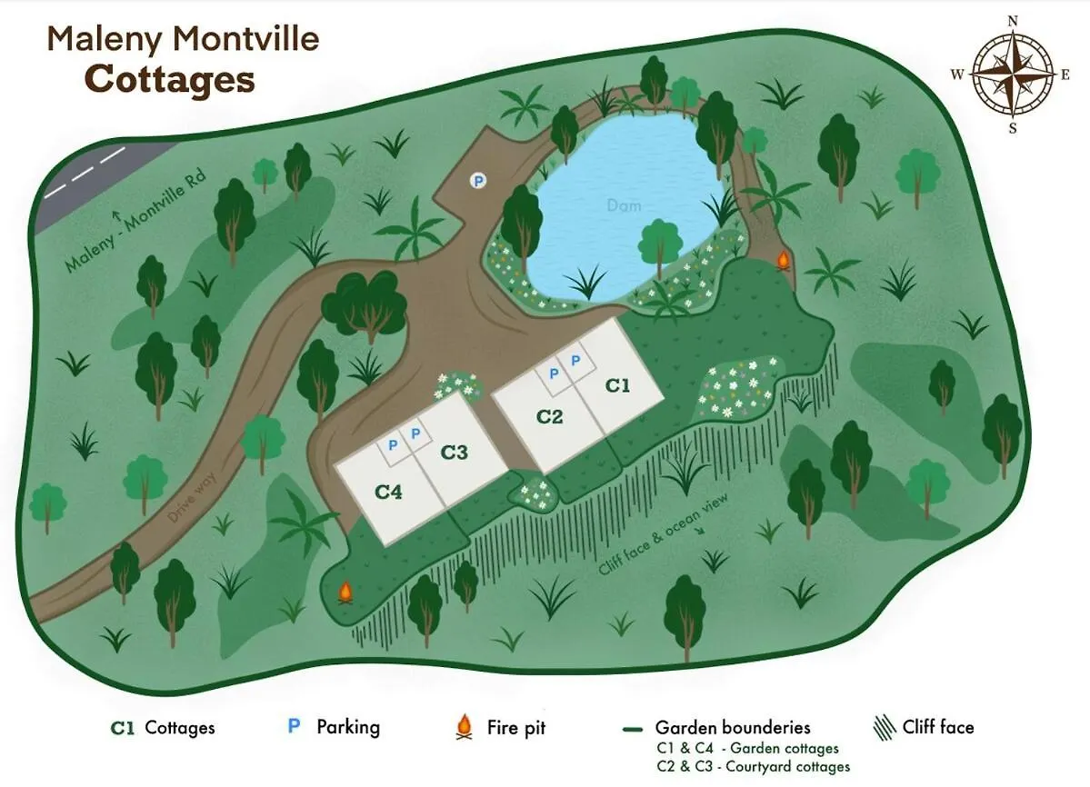 Maleny-Montville Cottages #1 - 2 Bed Ocean Views Balmoral Ridge Australien